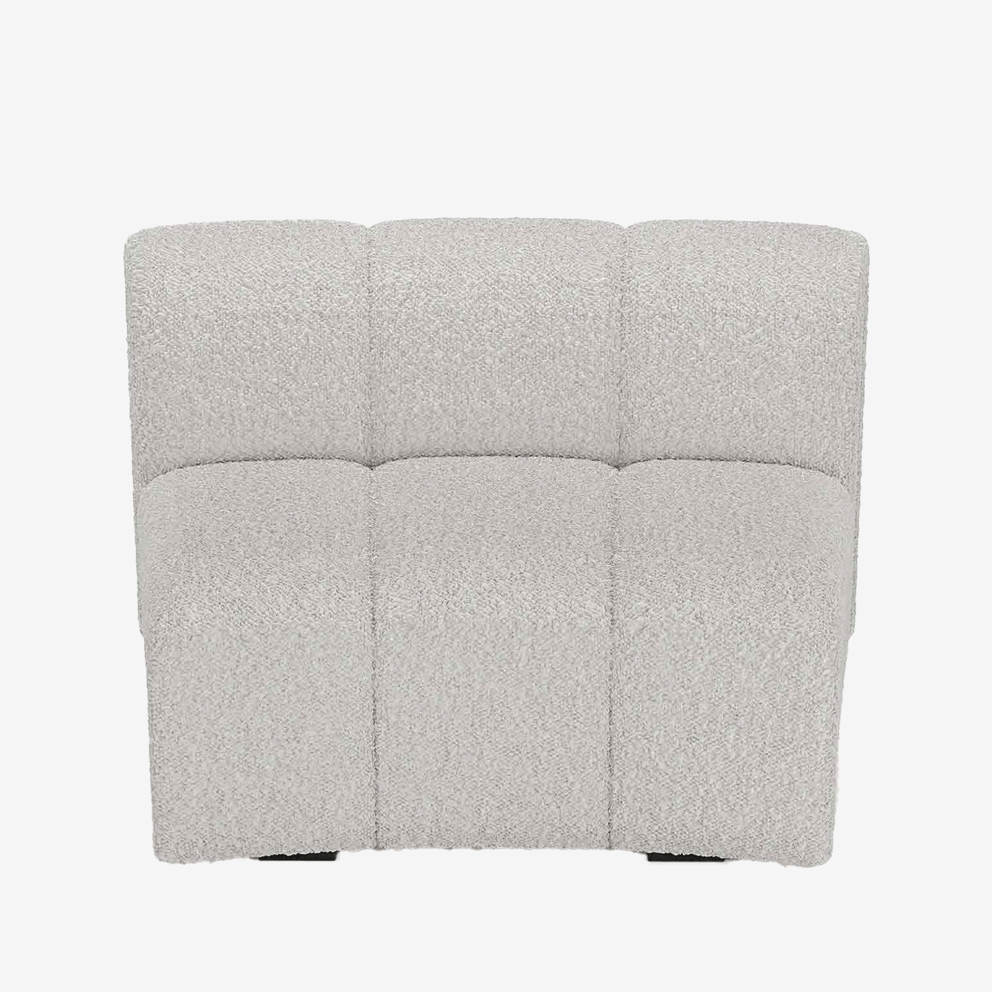 Chauffeuse d'angle pour canapé modulable en tissu bouclette gris-crème Hélène