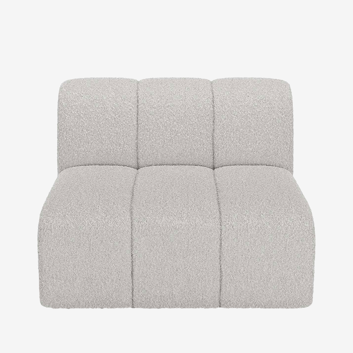 Canapé modulable en tissu bouclette gris-crème
