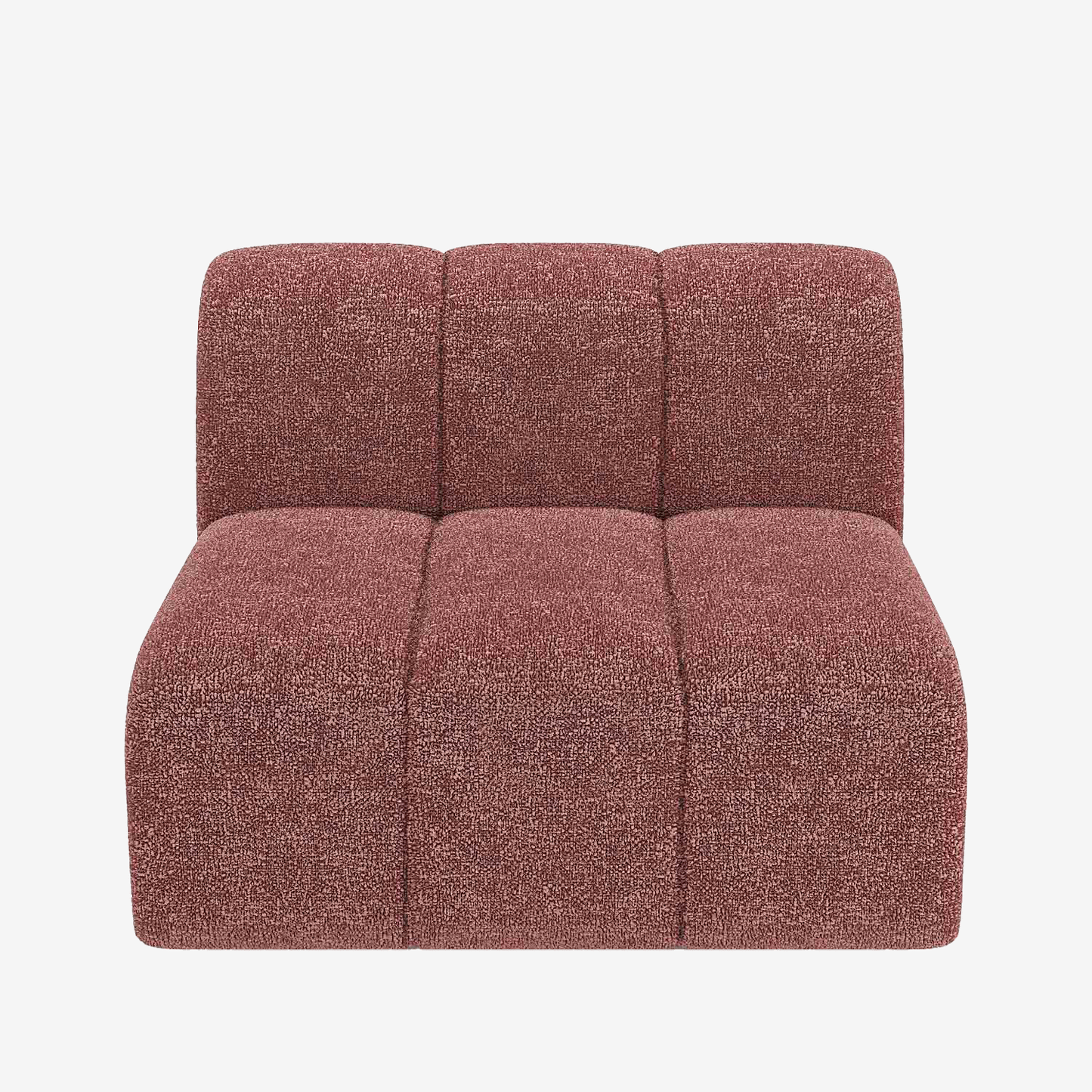Canapé modulable en tissu bouclette rose Hélène