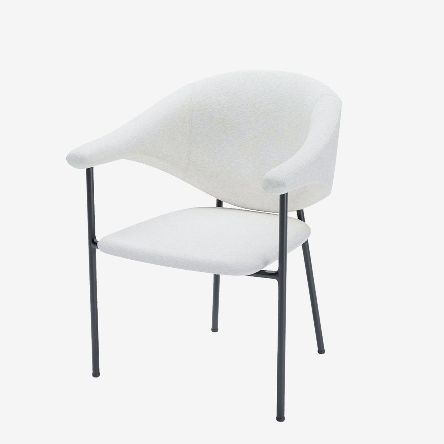 Lot de 2 chaises avec accoudoirs design en velours beige Jeanne