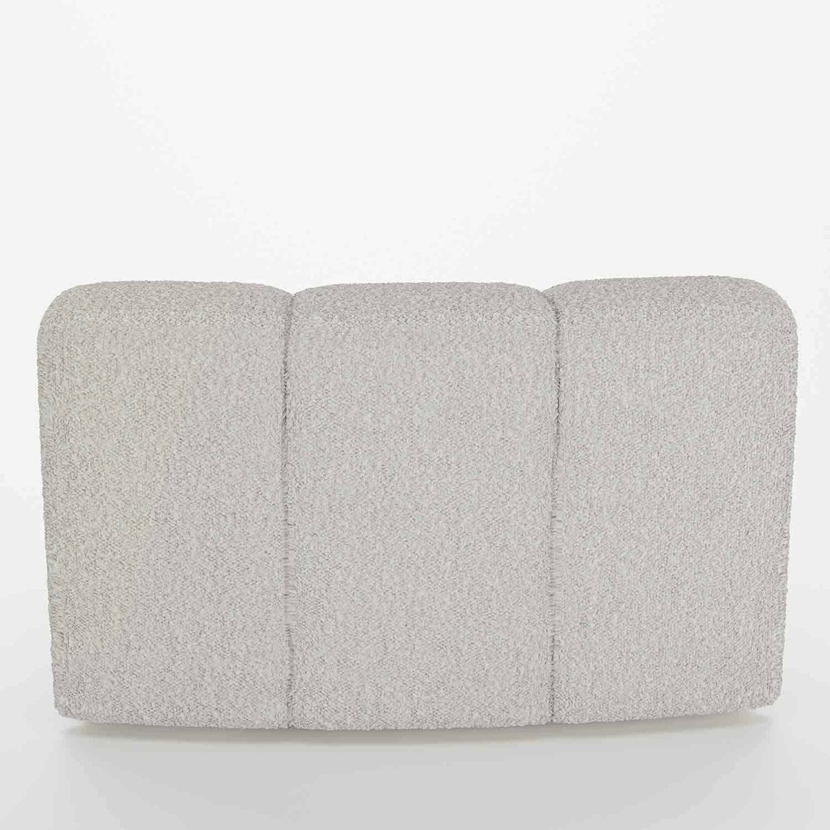 Chauffeuse d'angle pour canapé modulable en tissu bouclette gris-crème Hélène