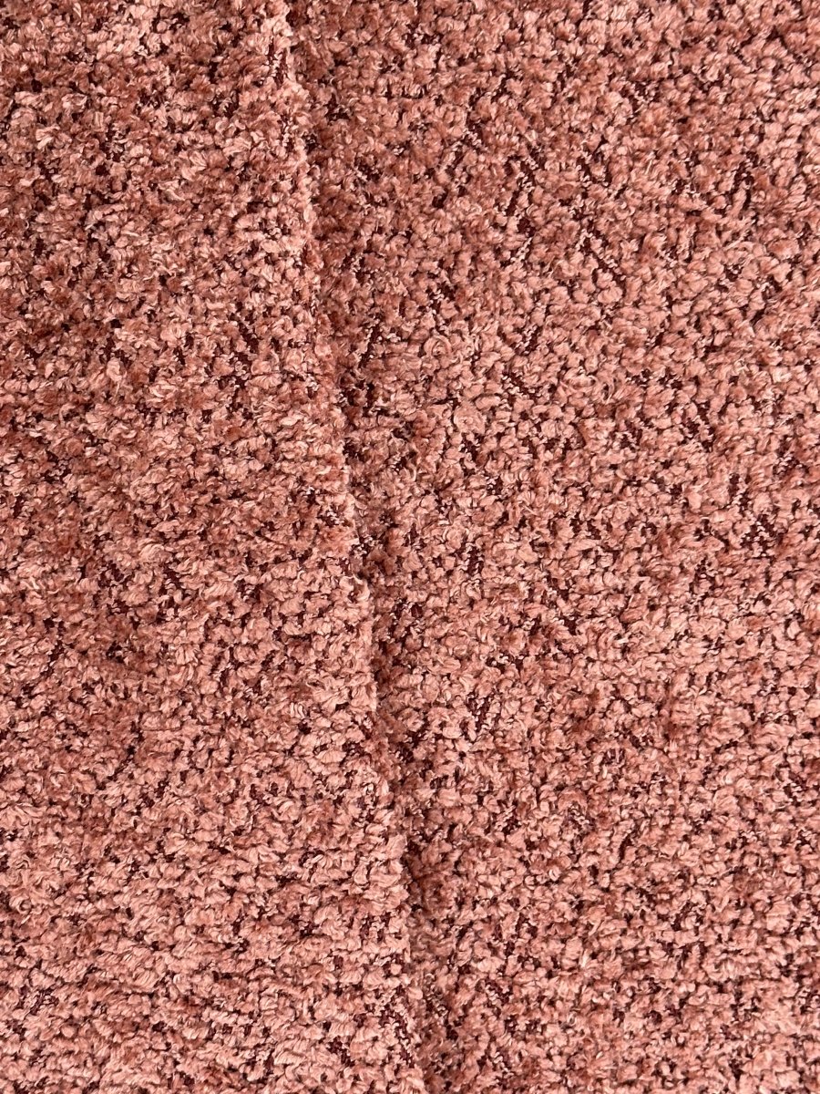 Chauffeuse d'angle pour canapé modulable en tissu bouclette rose Hélène