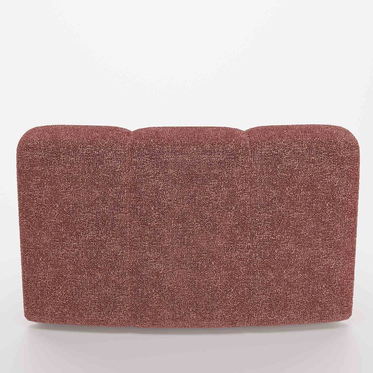 Chauffeuse d'angle pour canapé modulable en tissu bouclette rose Hélène