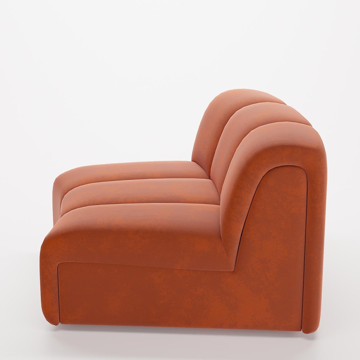 Chauffeuse d'angle pour canapé modulable en velours ocre Hélène