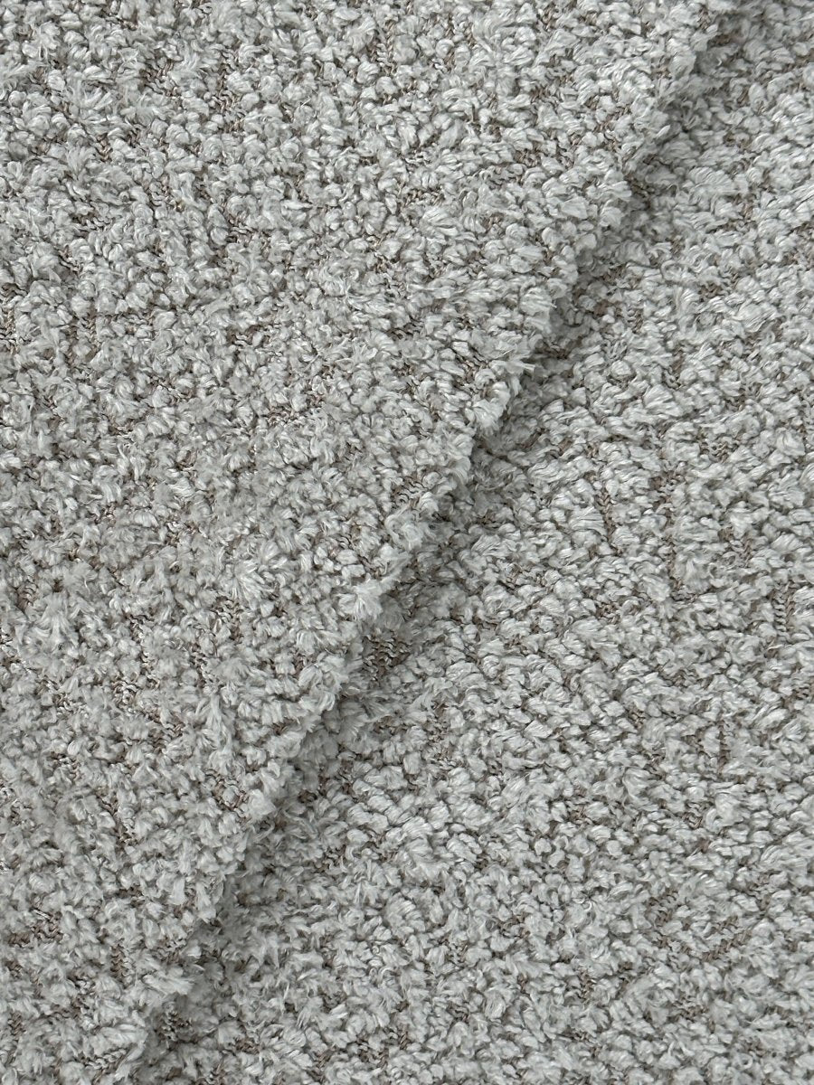 Canapé modulable en tissu bouclette gris-crème