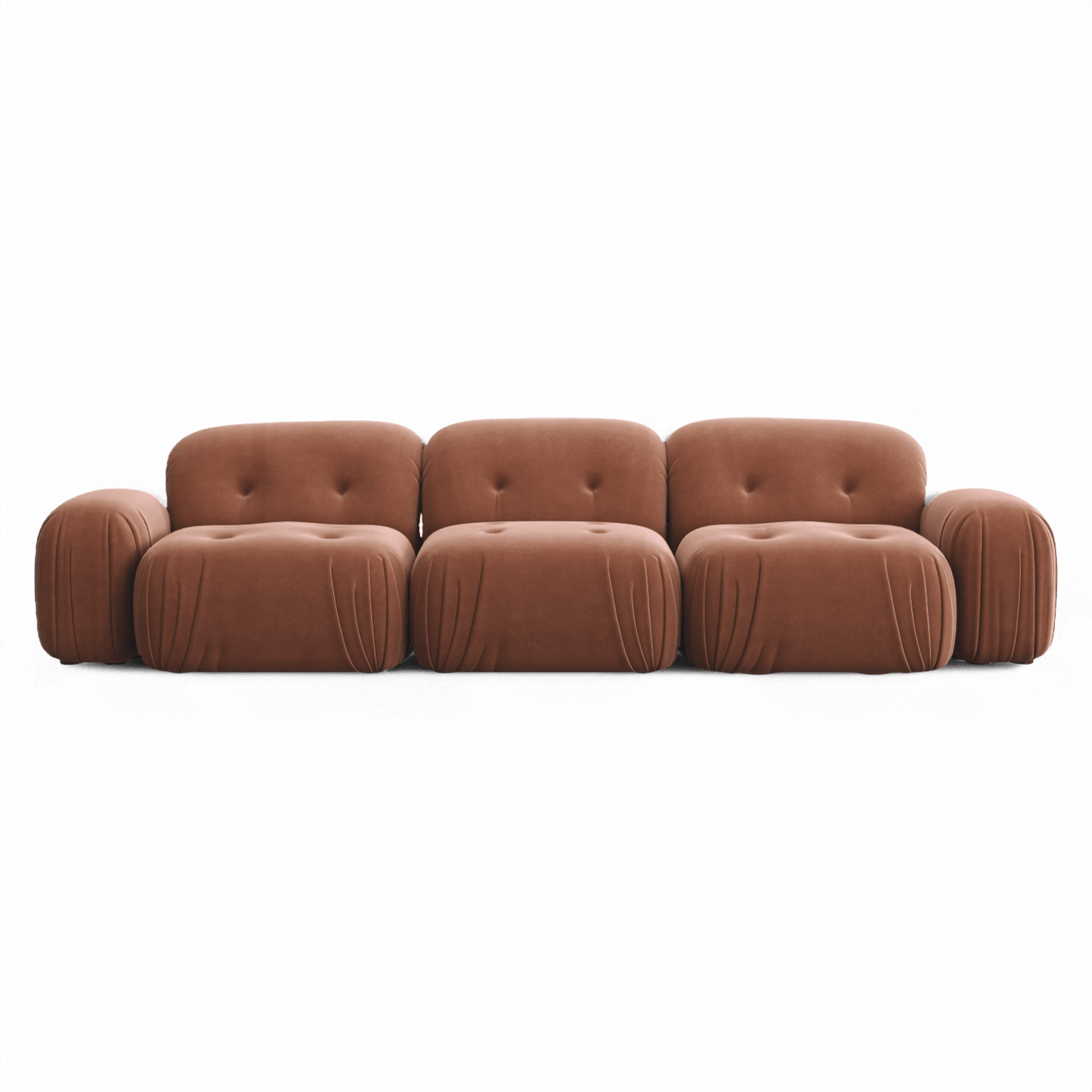 Canapé sectionnel Rune en velours terracotta
