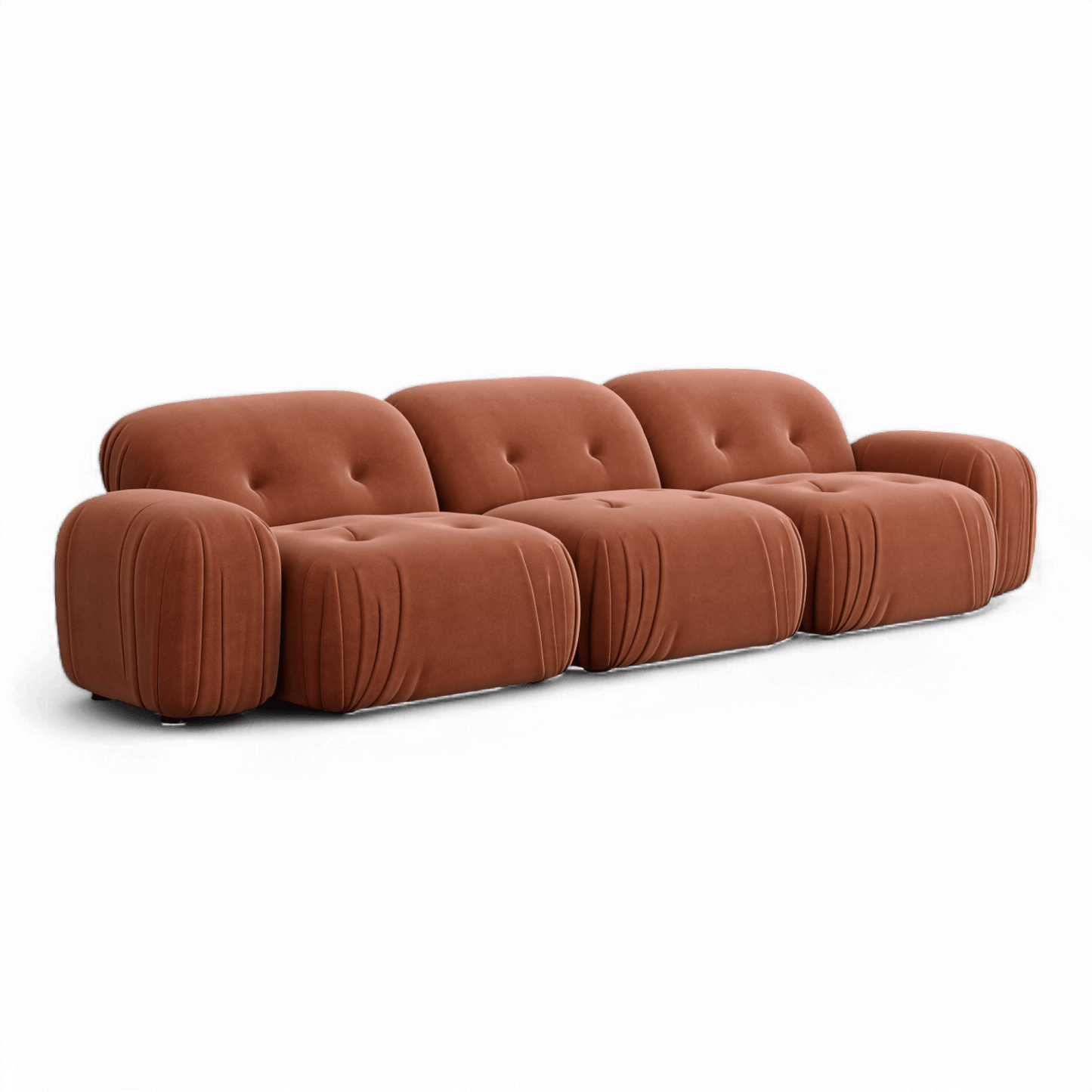 Canapé sectionnel Rune en velours terracotta