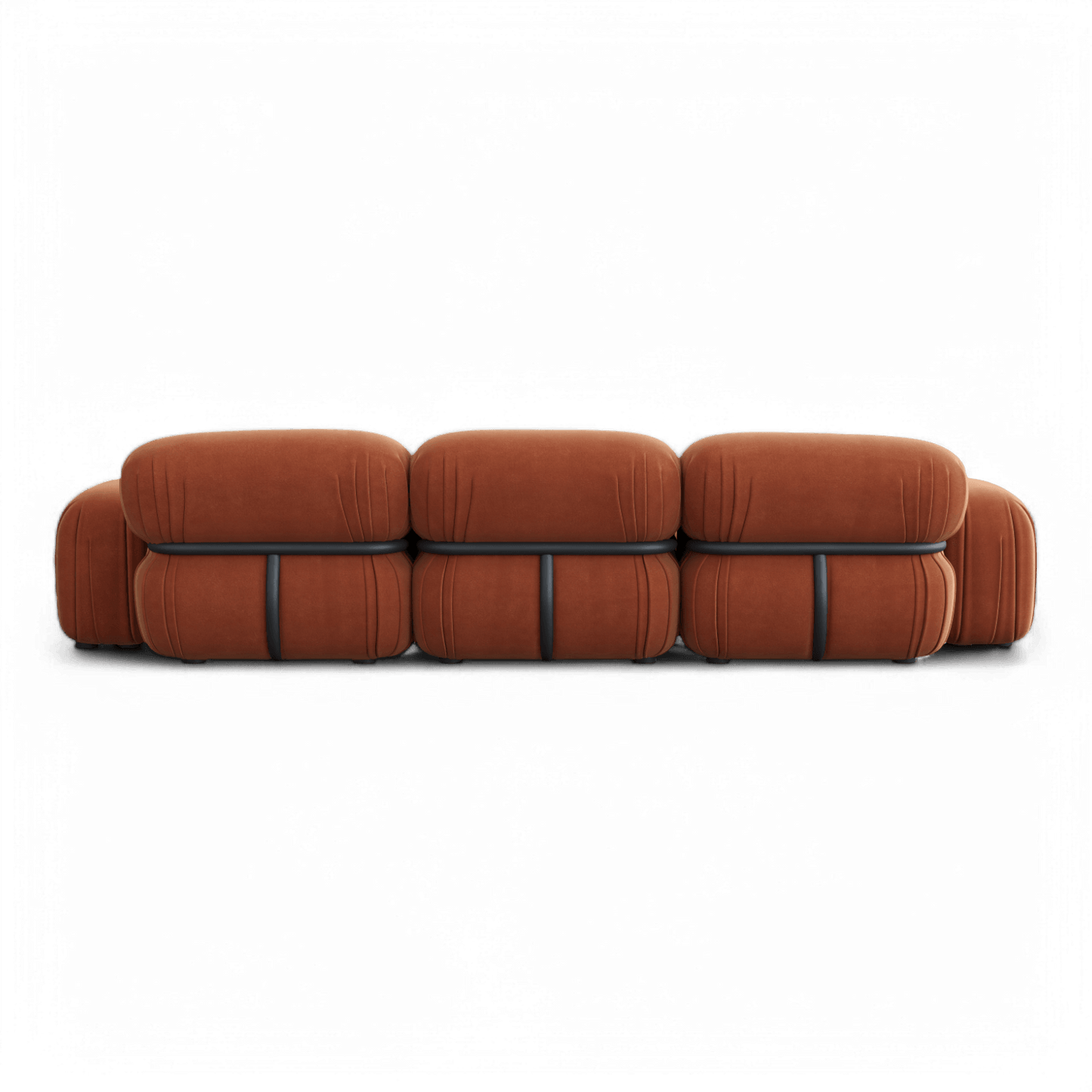 Canapé sectionnel Rune en velours terracotta