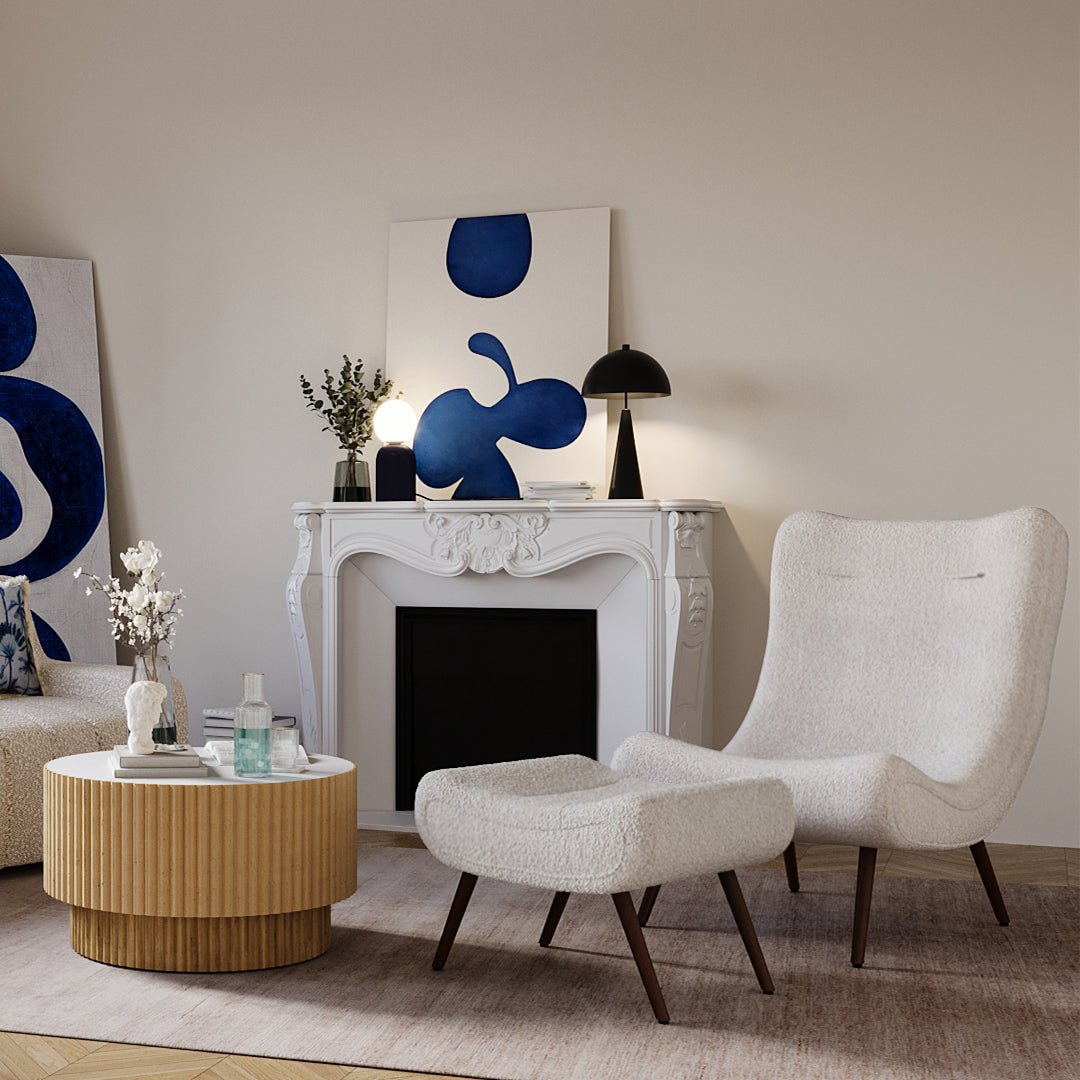 Fauteuil avec repos-pieds bouclé