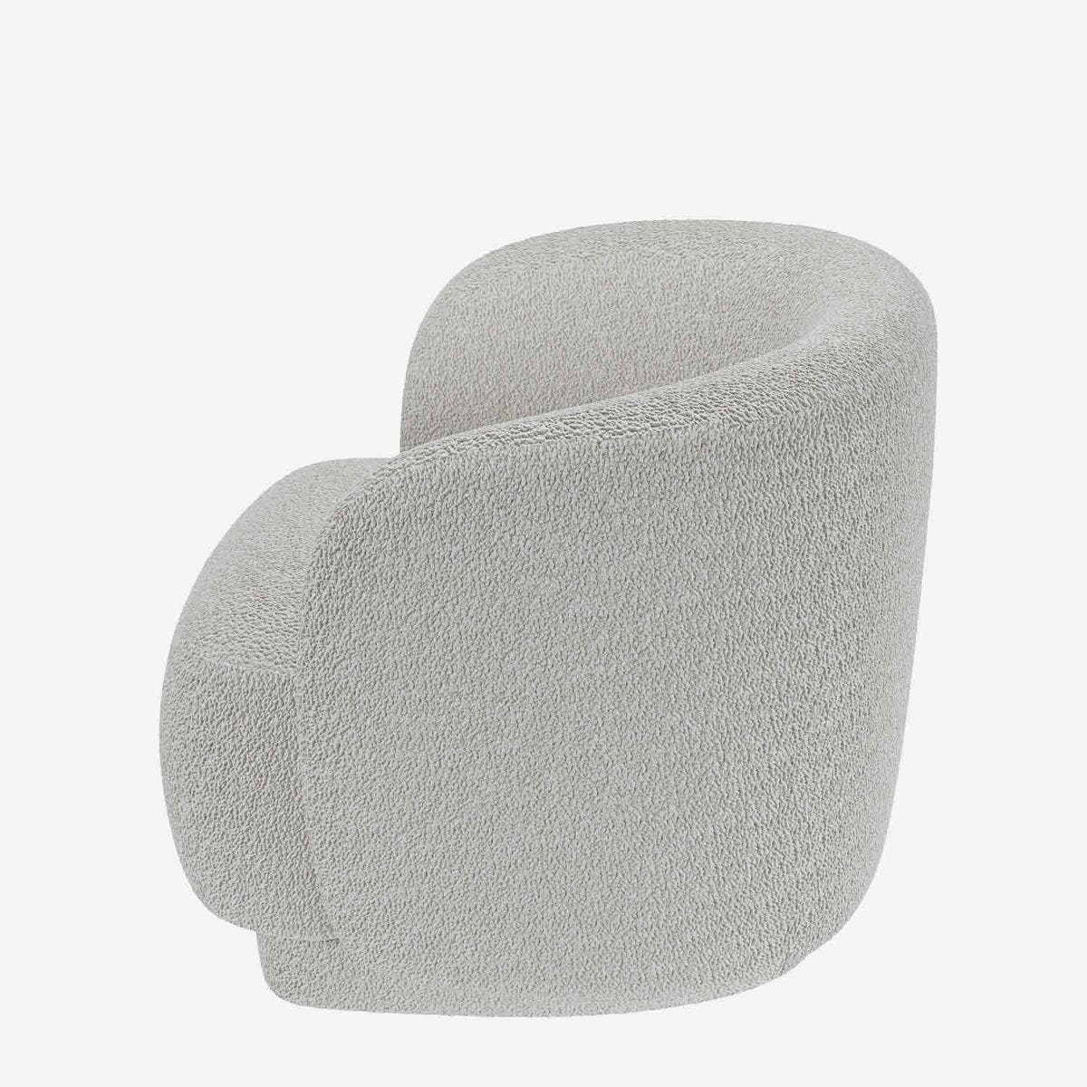 Fauteuil bouclette couleur gris-crème Victoria