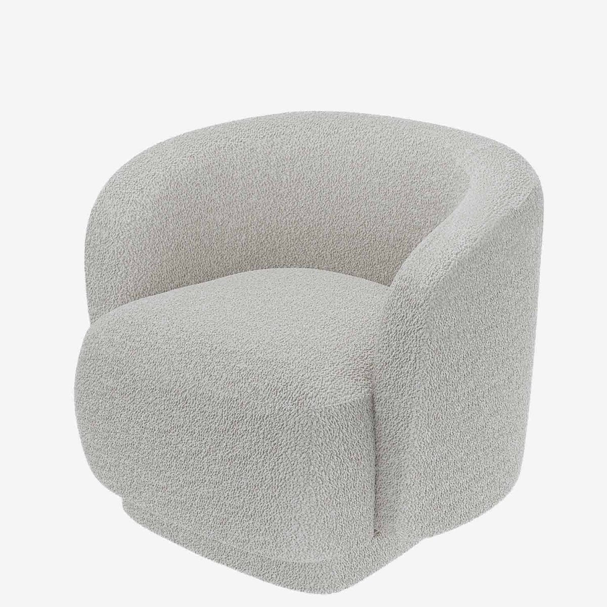 Fauteuil bouclette couleur gris-crème Victoria