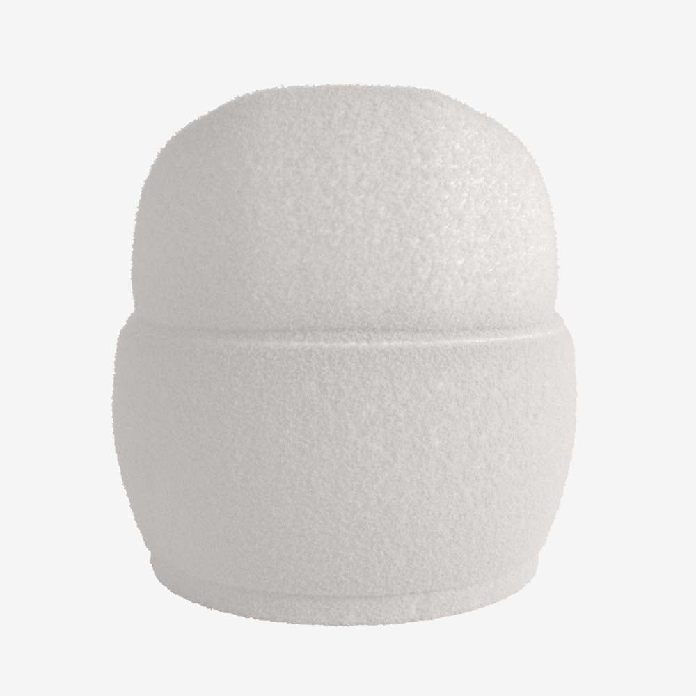 Fauteuil écru en tissu effet laine bouclée