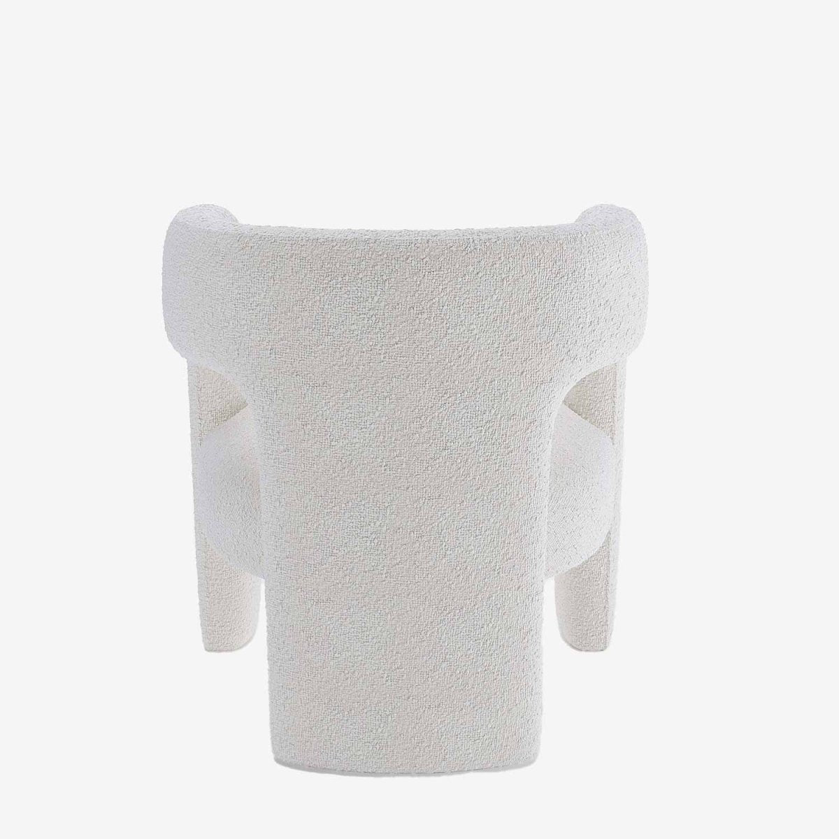 Fauteuil de salle à manger en bouclette blanche