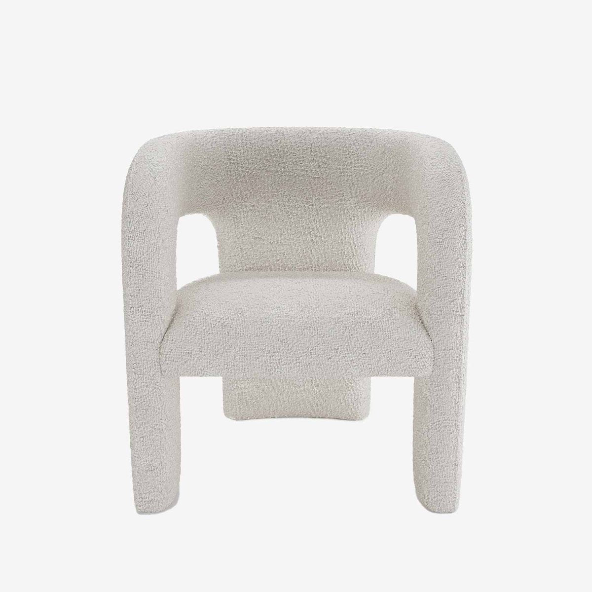 Fauteuil de salle à manger en bouclette gris-crème