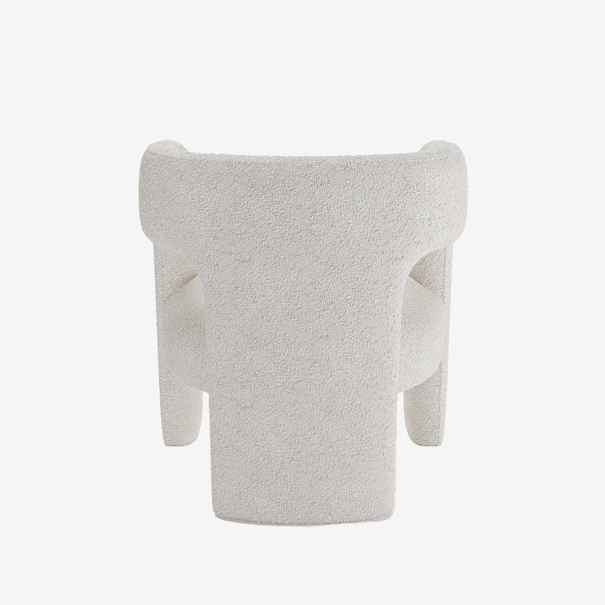 Fauteuil de salle à manger en bouclette gris-crème