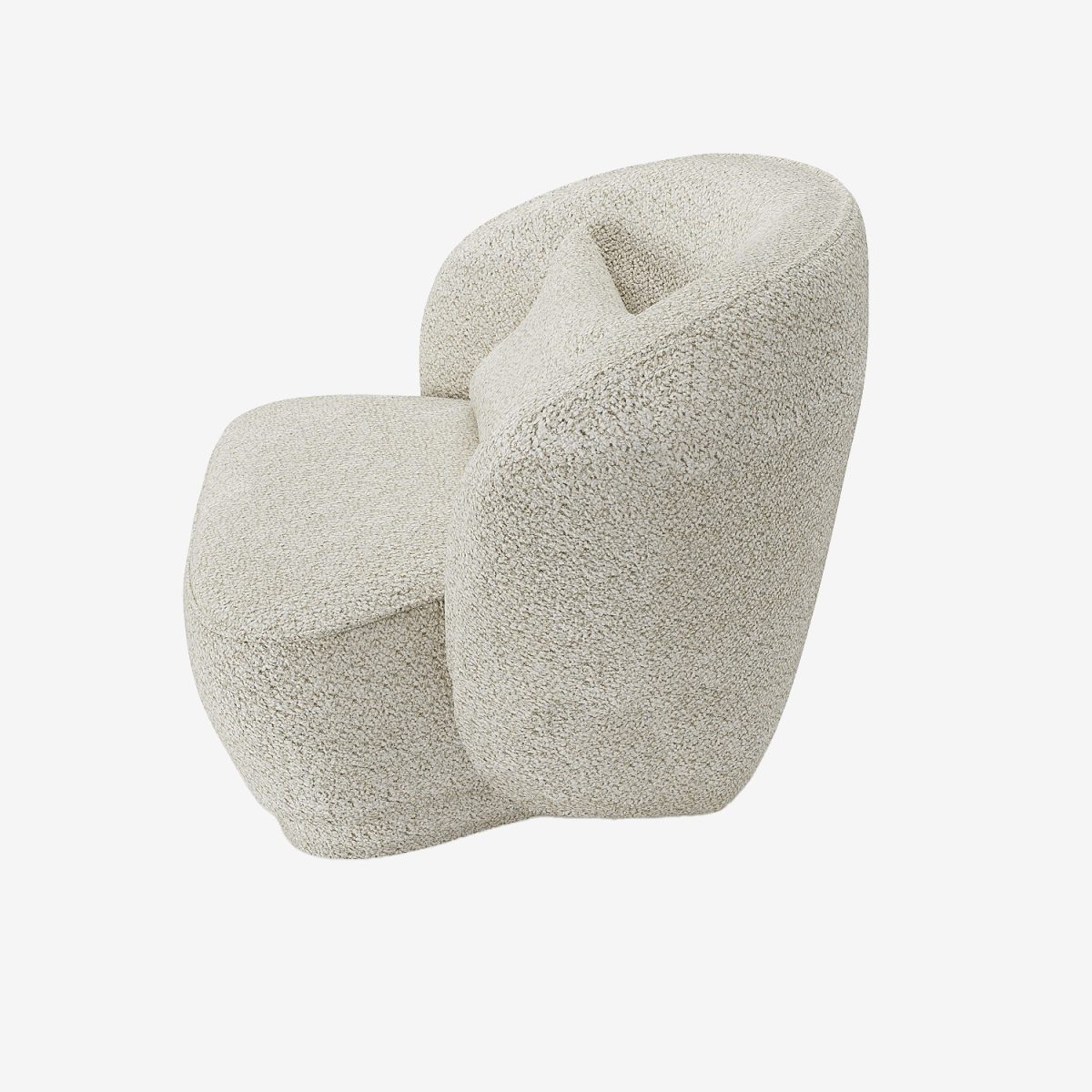Fauteuil design bouclé beige Pablo