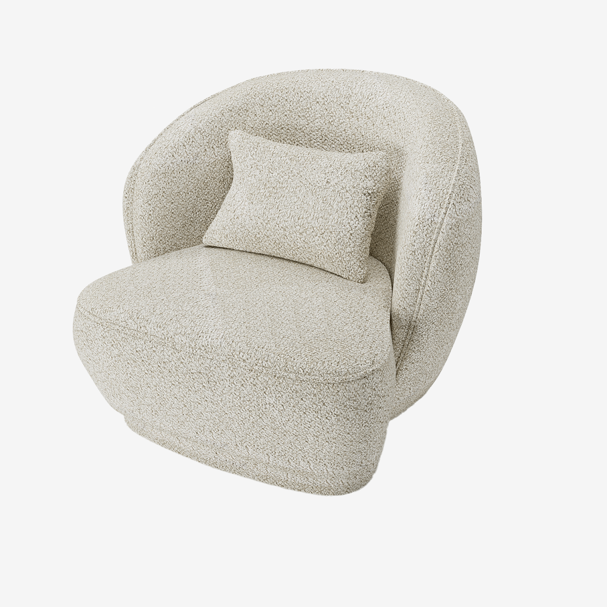 Fauteuil design bouclé beige Pablo