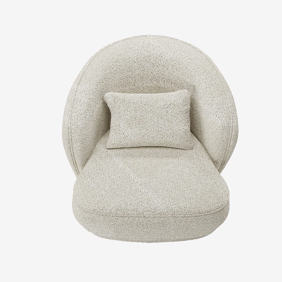 Fauteuil design bouclé beige Pablo
