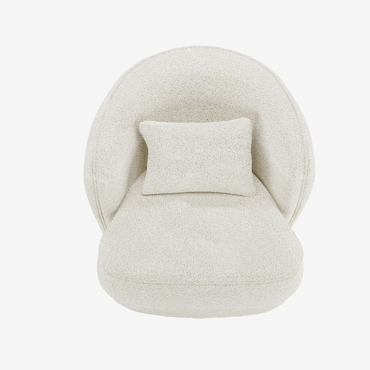 Fauteuil design bouclé blanc Pablo