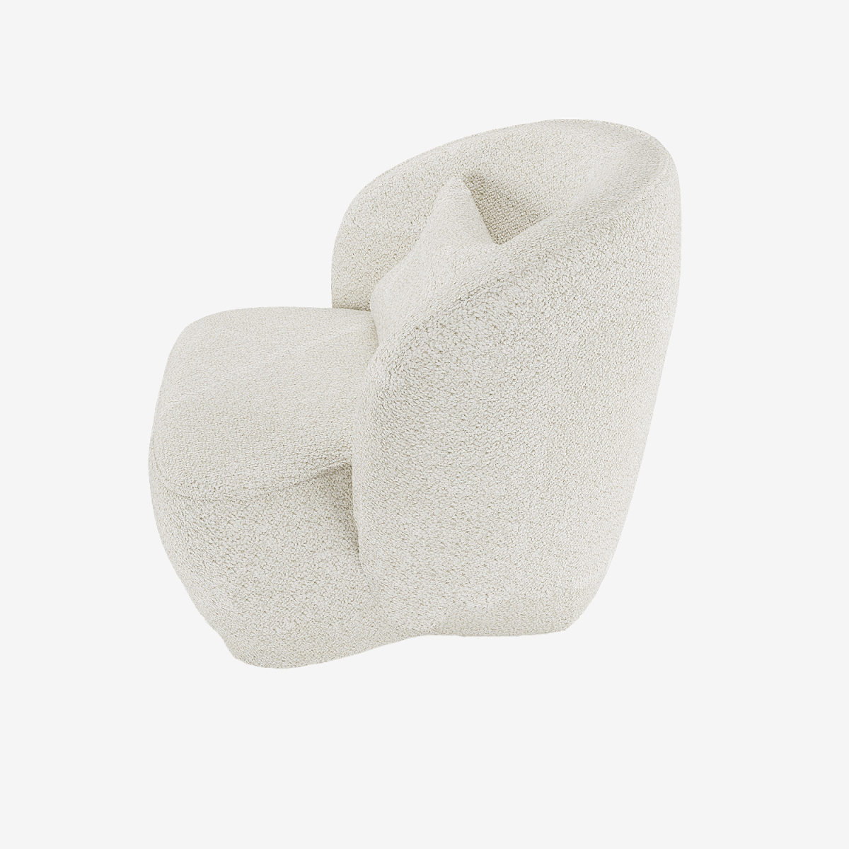 Fauteuil design bouclé blanc Pablo