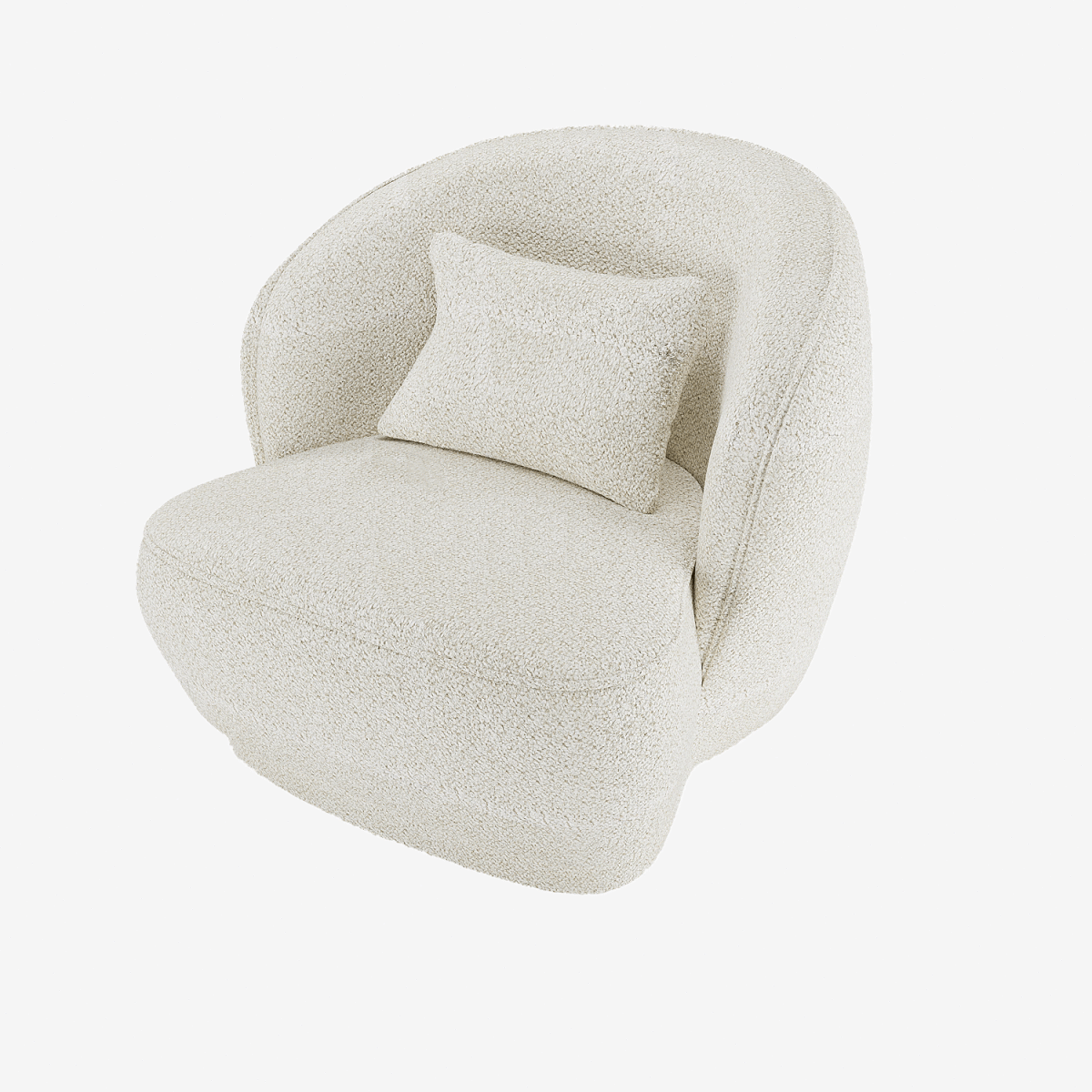 Fauteuil design bouclé blanc Pablo