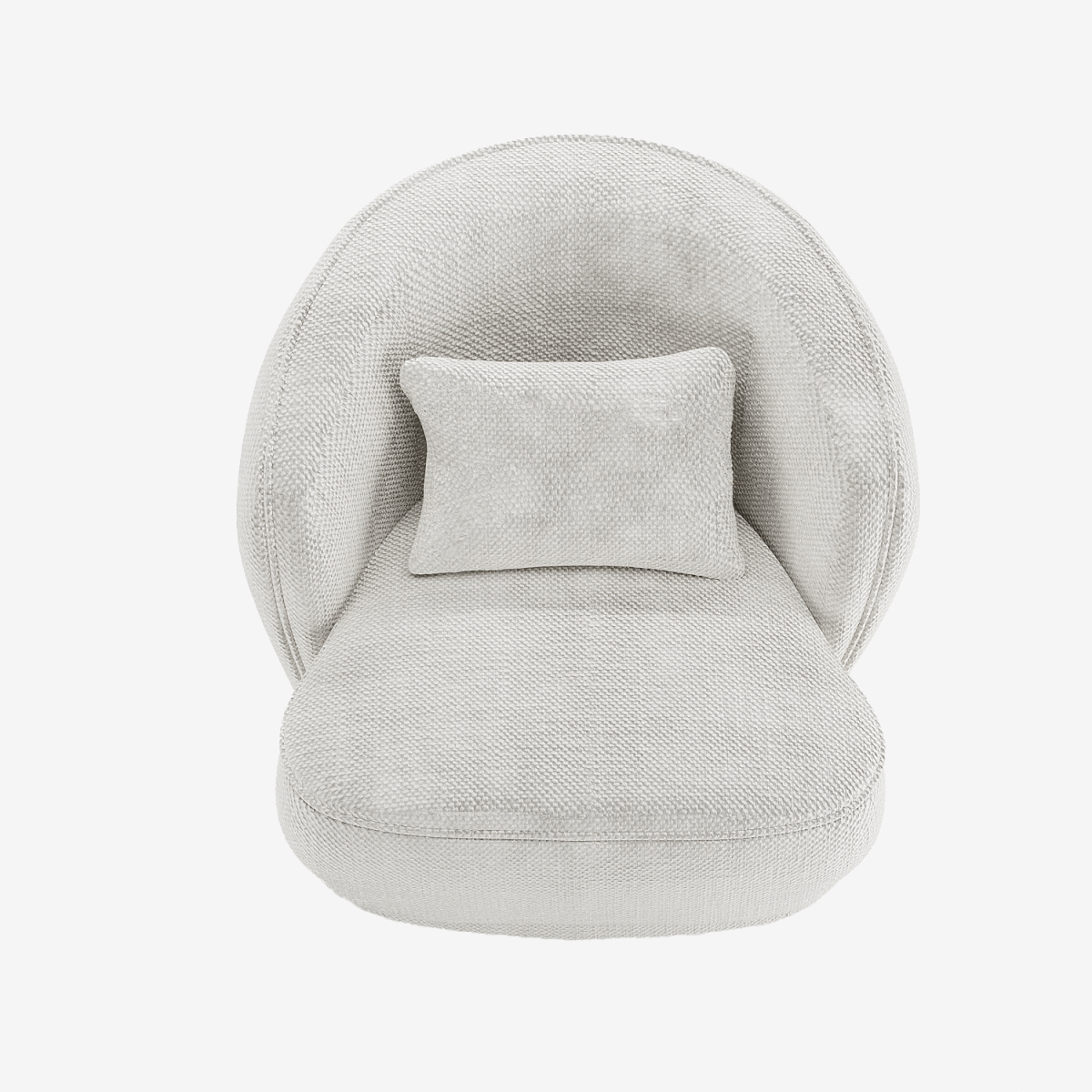 Fauteuil design tissu chenille blanc Pablo