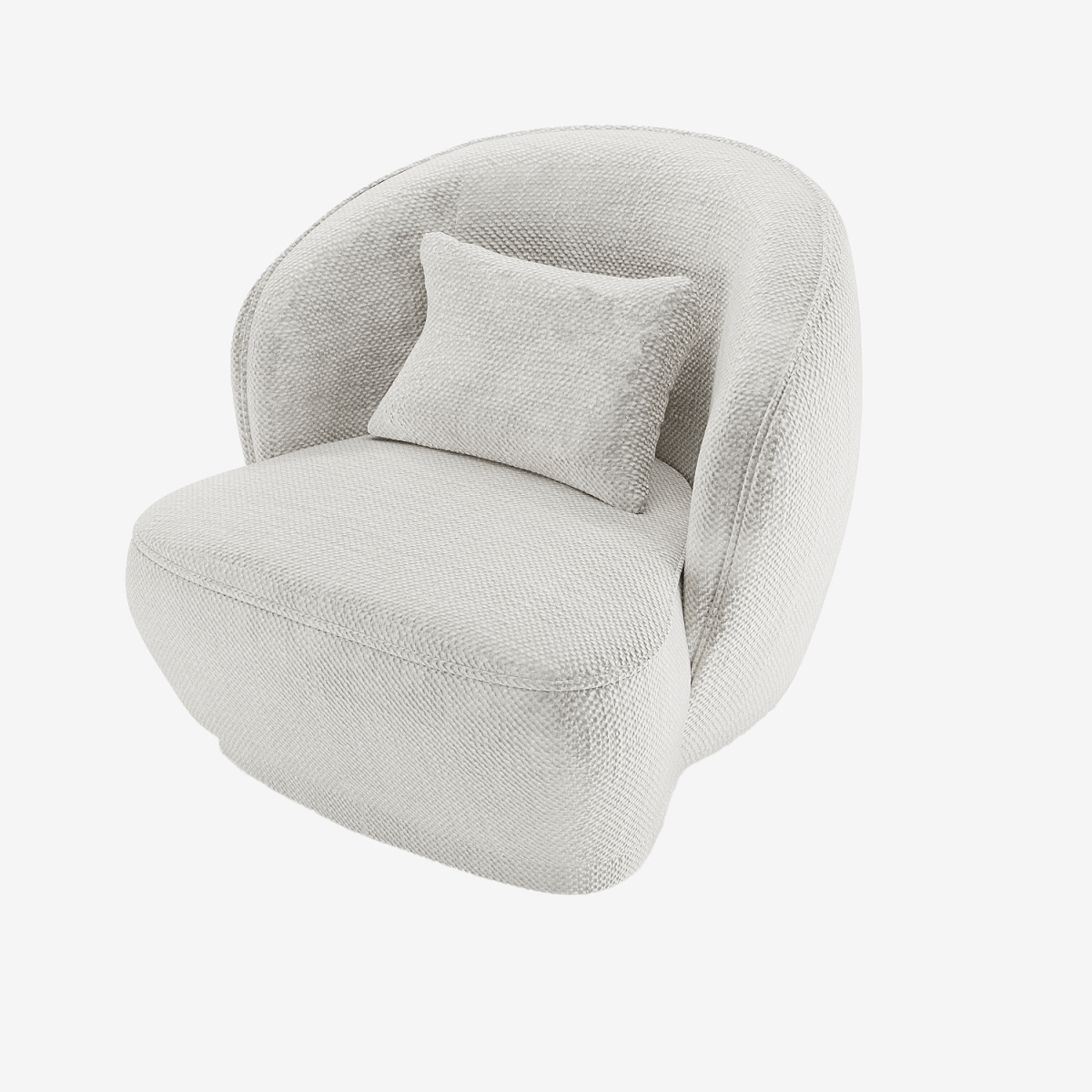 Fauteuil design tissu chenille blanc Pablo