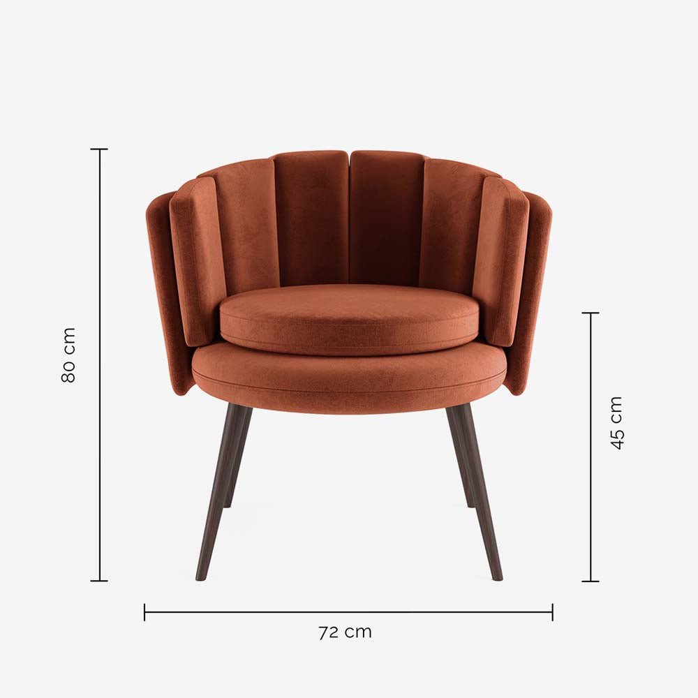 Fauteuil en velours ocre