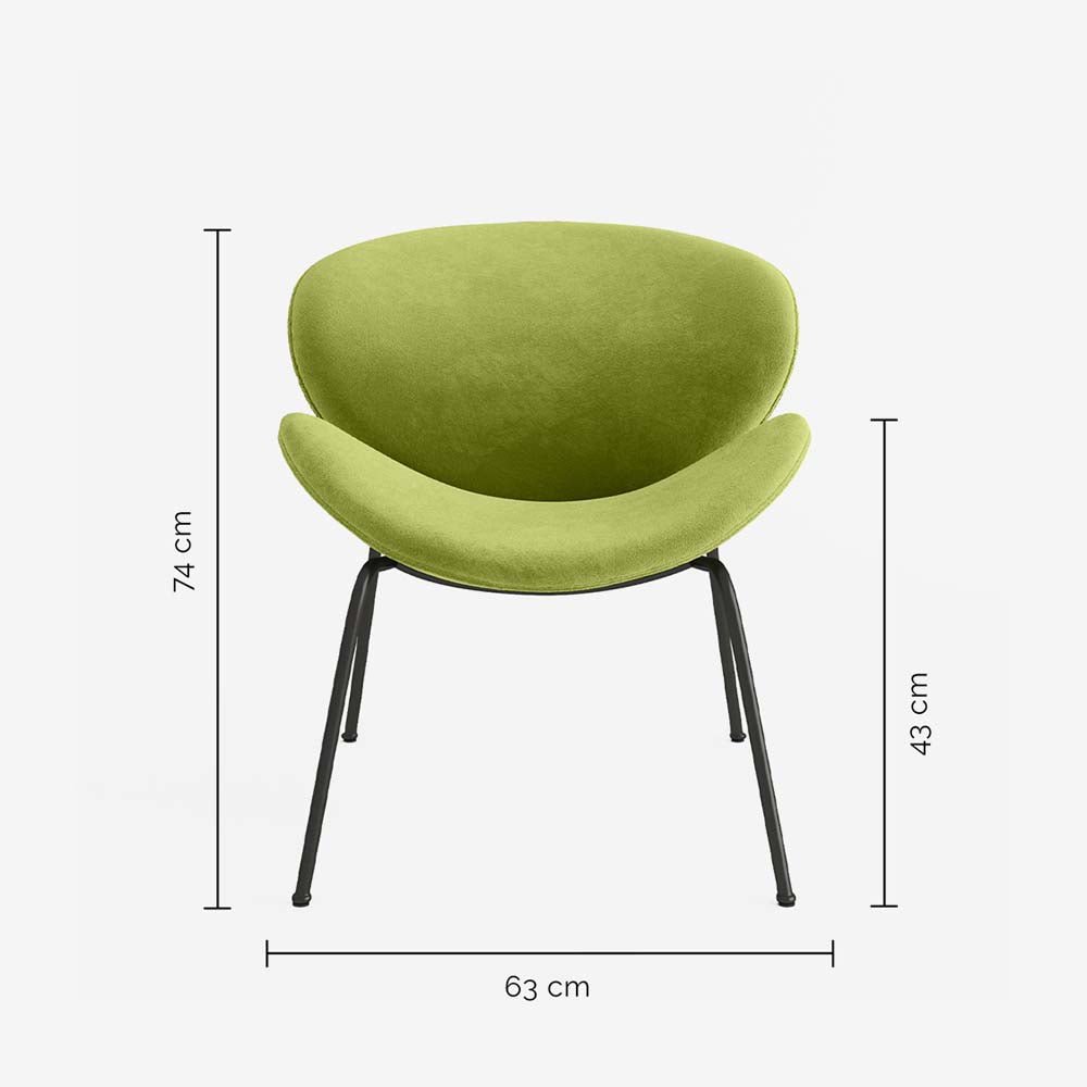 Fauteuil velours vert olive