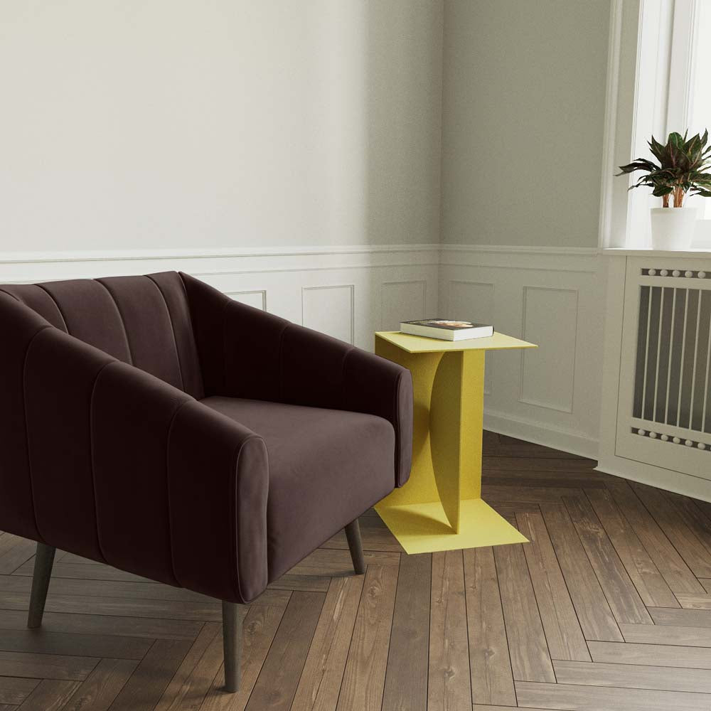 Fauteuil en velours marron