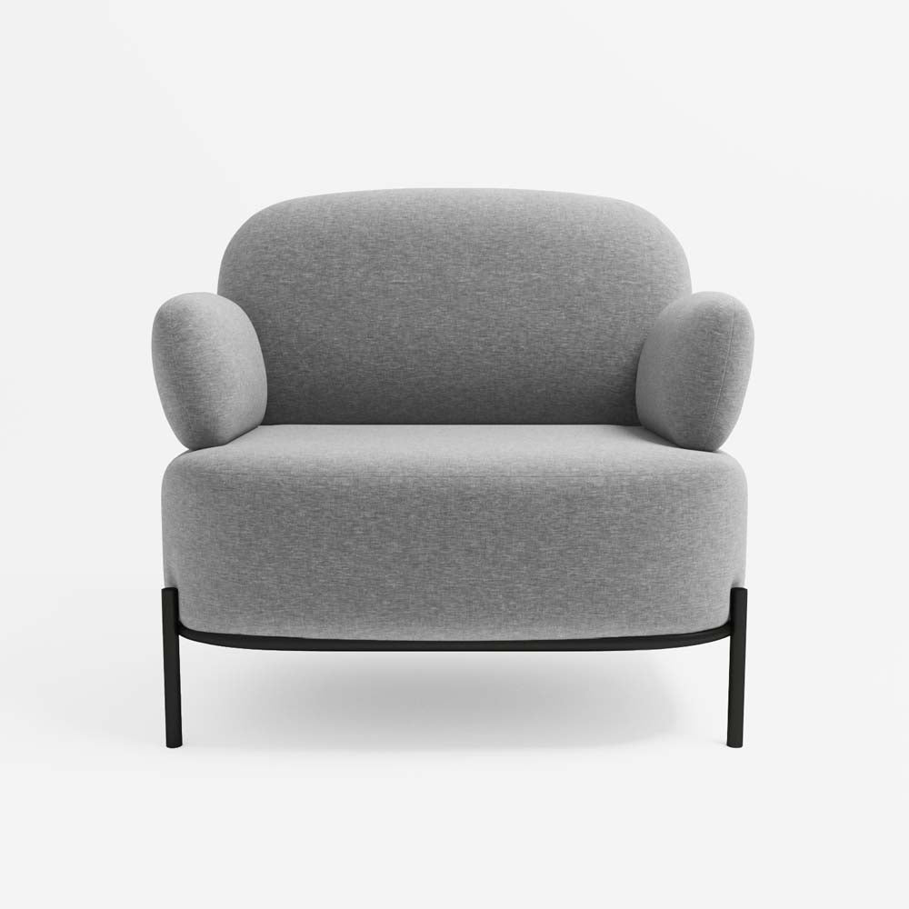 Fauteuil en tissu gris foncé