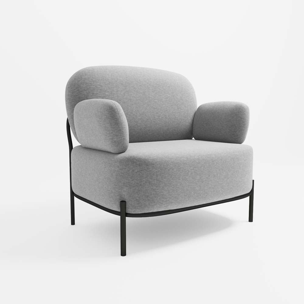 Fauteuil en tissu gris foncé