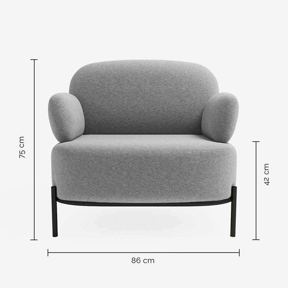 Fauteuil en tissu gris foncé