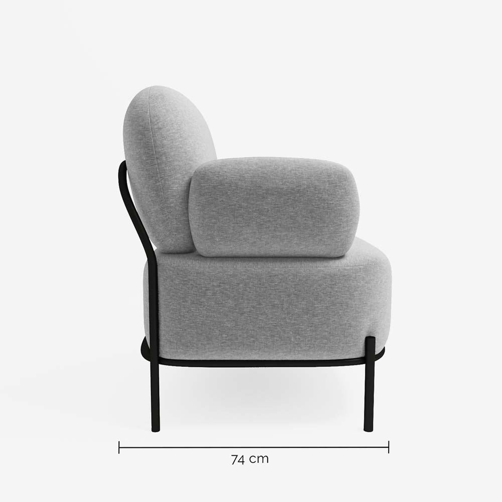 Fauteuil en tissu gris foncé