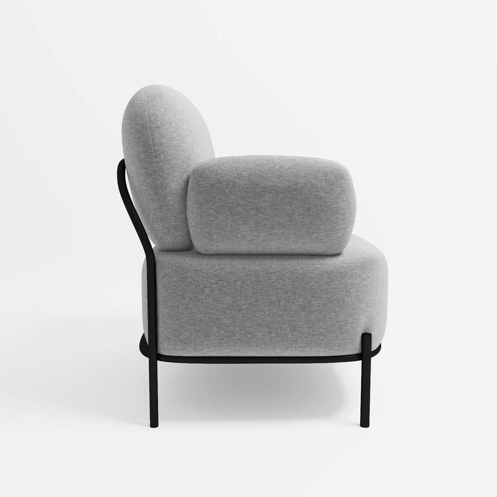 Fauteuil en tissu gris foncé