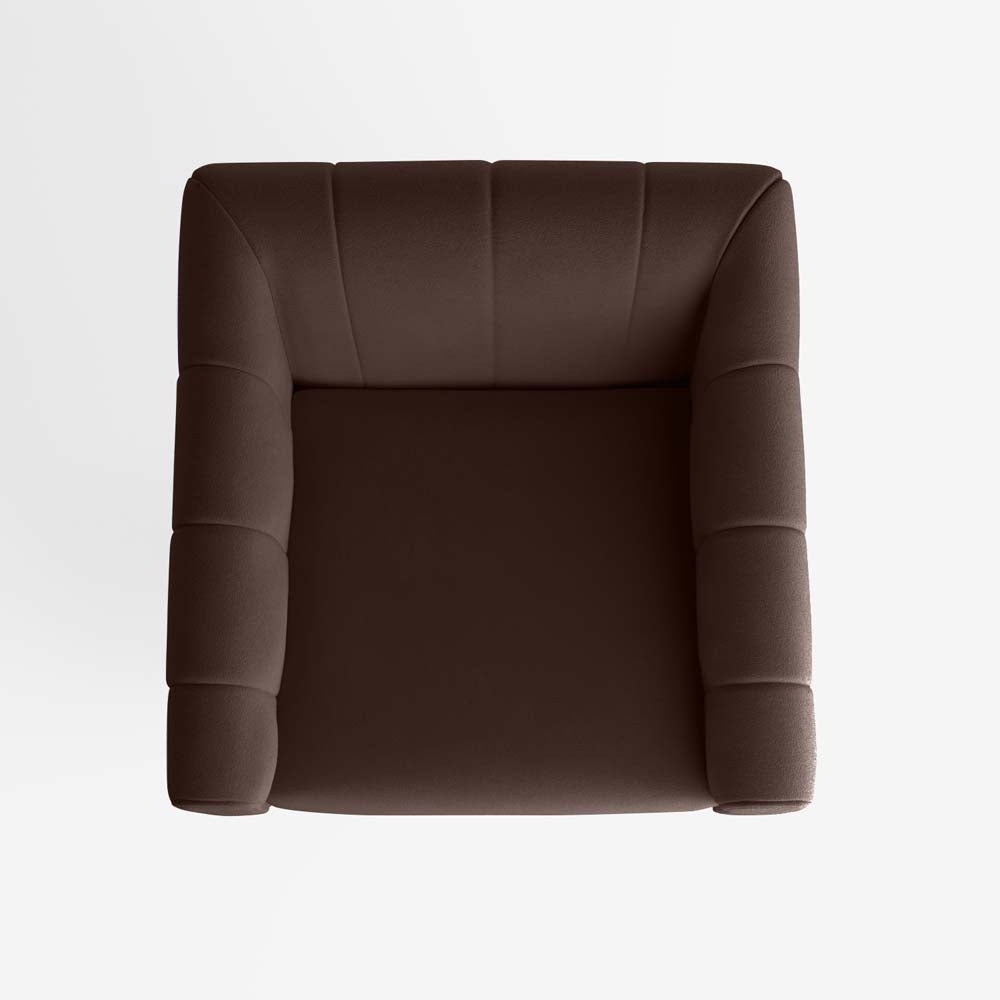 Fauteuil en velours marron