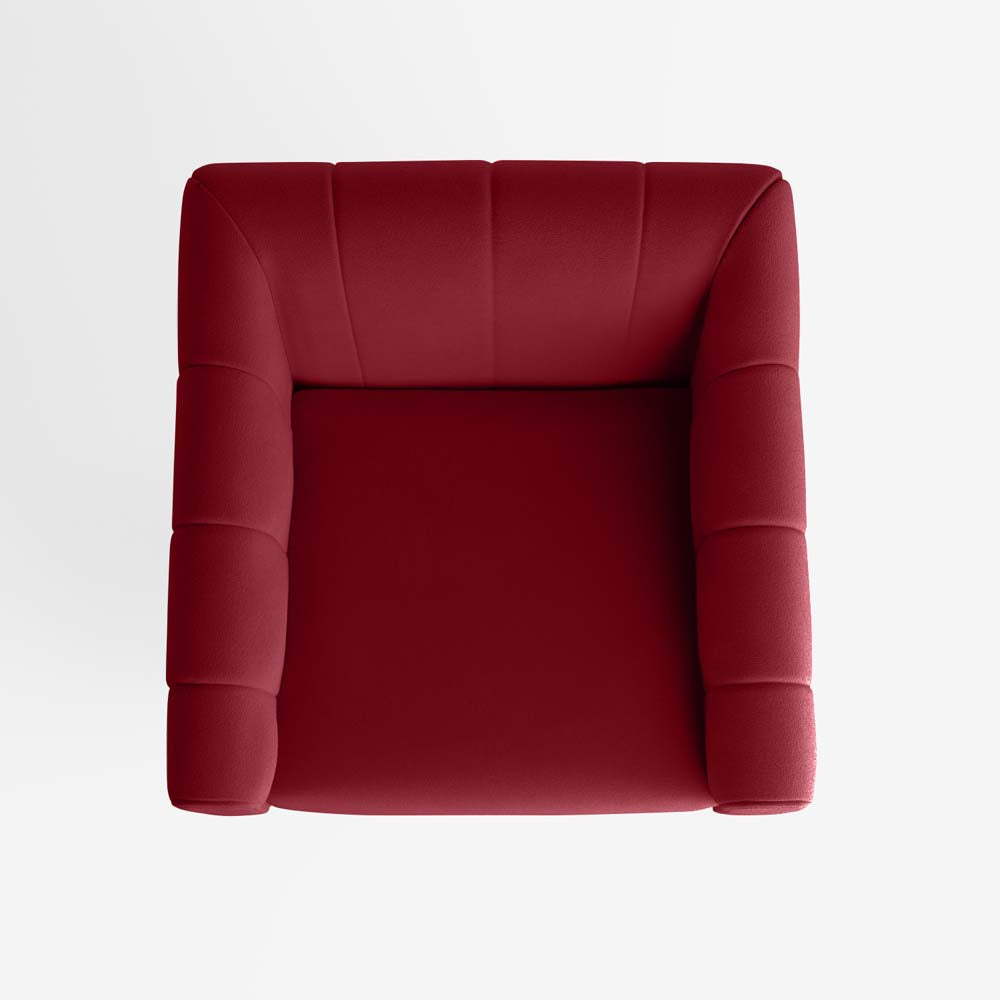 Fauteuil en velours bordeaux