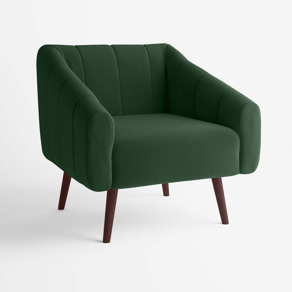 Fauteuil en velours vert sapin