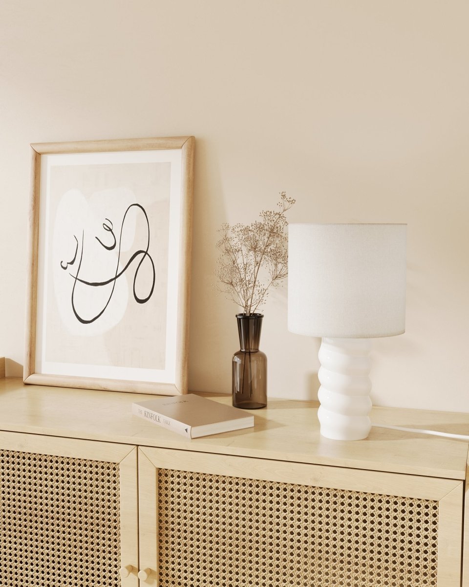 Lampe à poser en céramique et tissu Montaigne