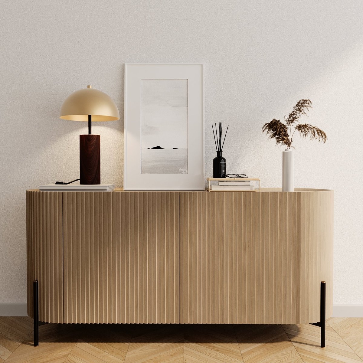 Lampe à poser en métal ou effet bois Rousseau