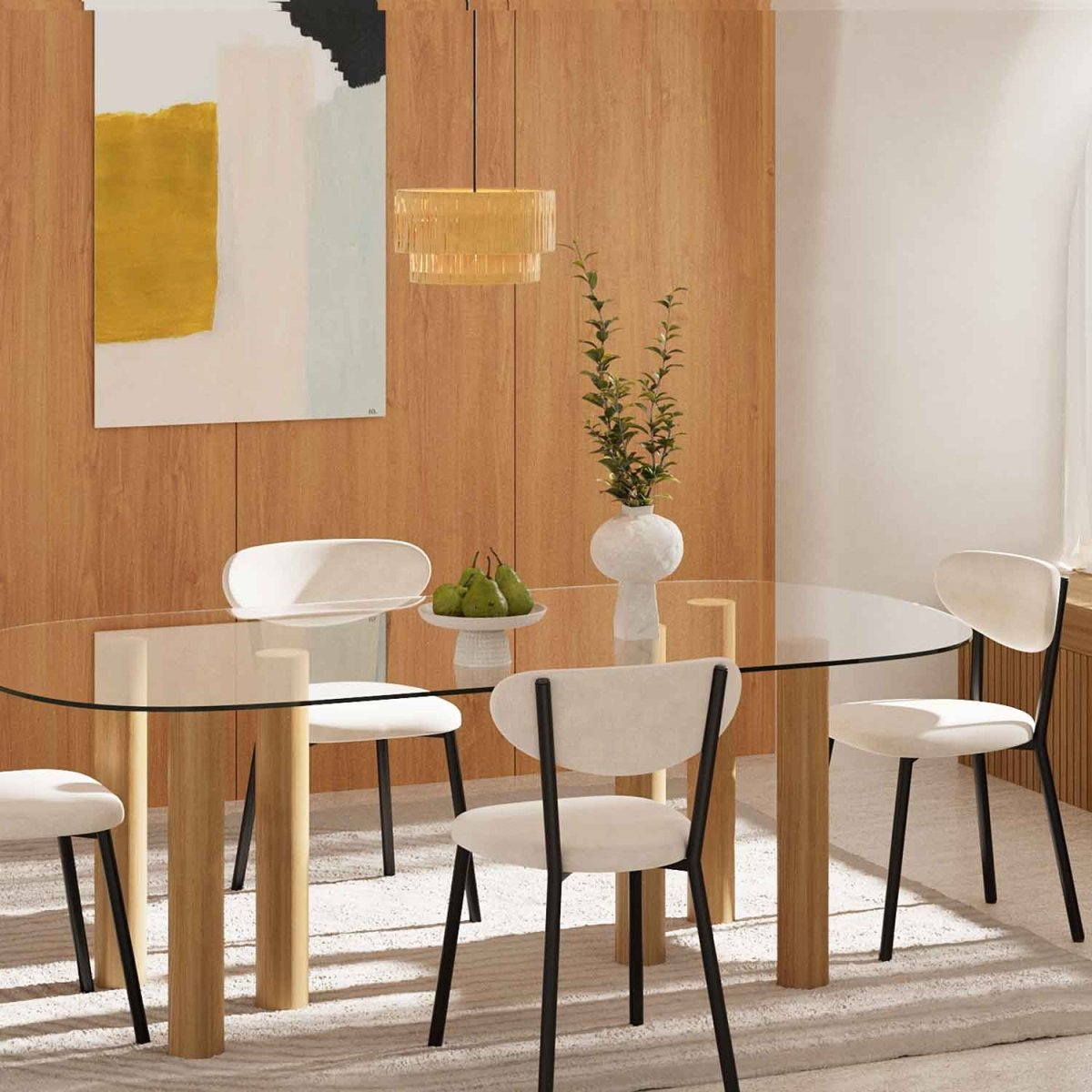 Lot de 2 chaises pied métal noir