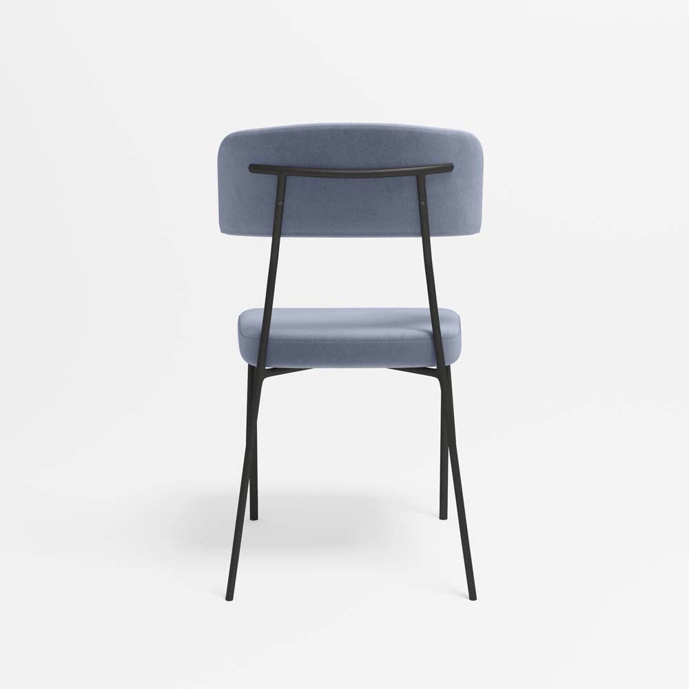 Lot de 2 chaises en velours bleu perle