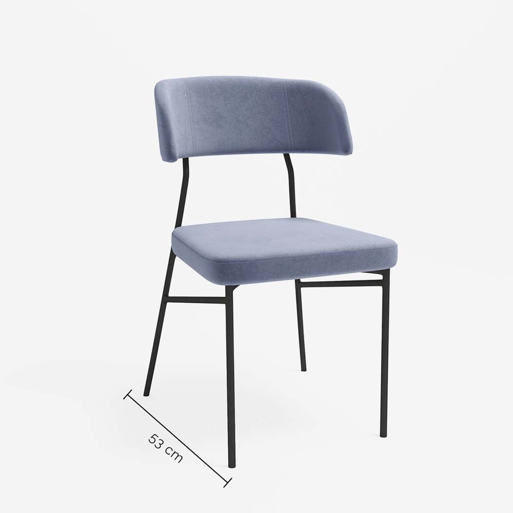 Lot de 2 chaises en velours bleu perle