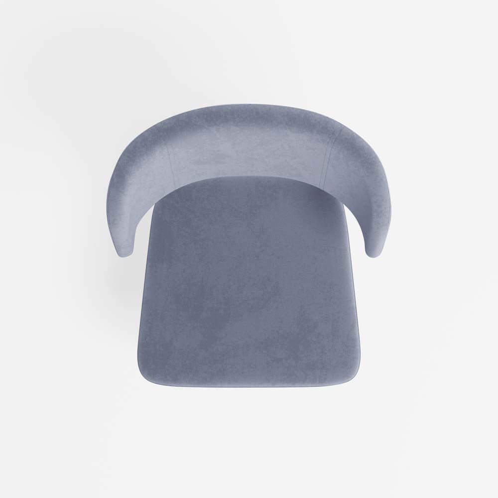 Lot de 2 chaises en velours bleu perle