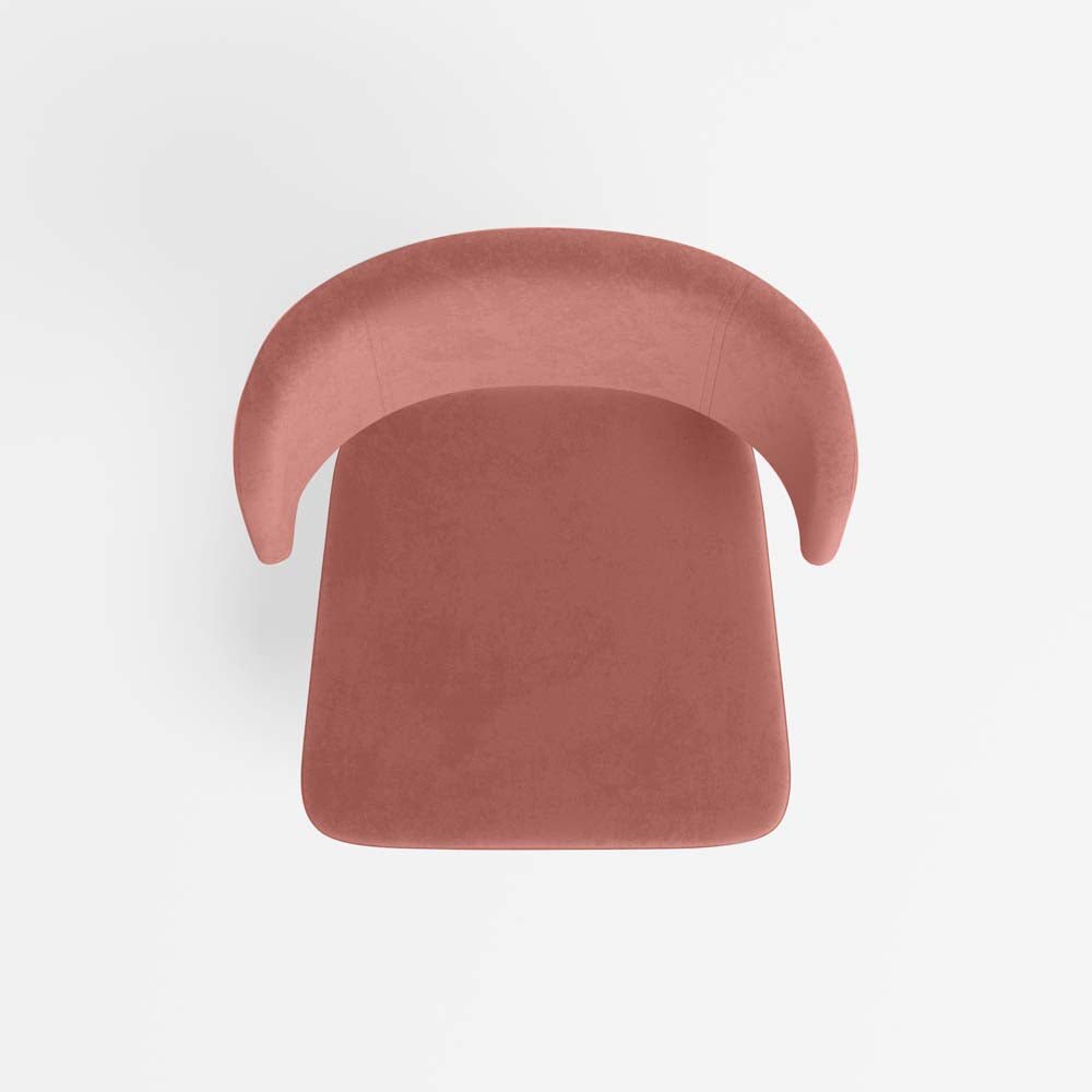 Lot de 2 chaises en velours rose vintage