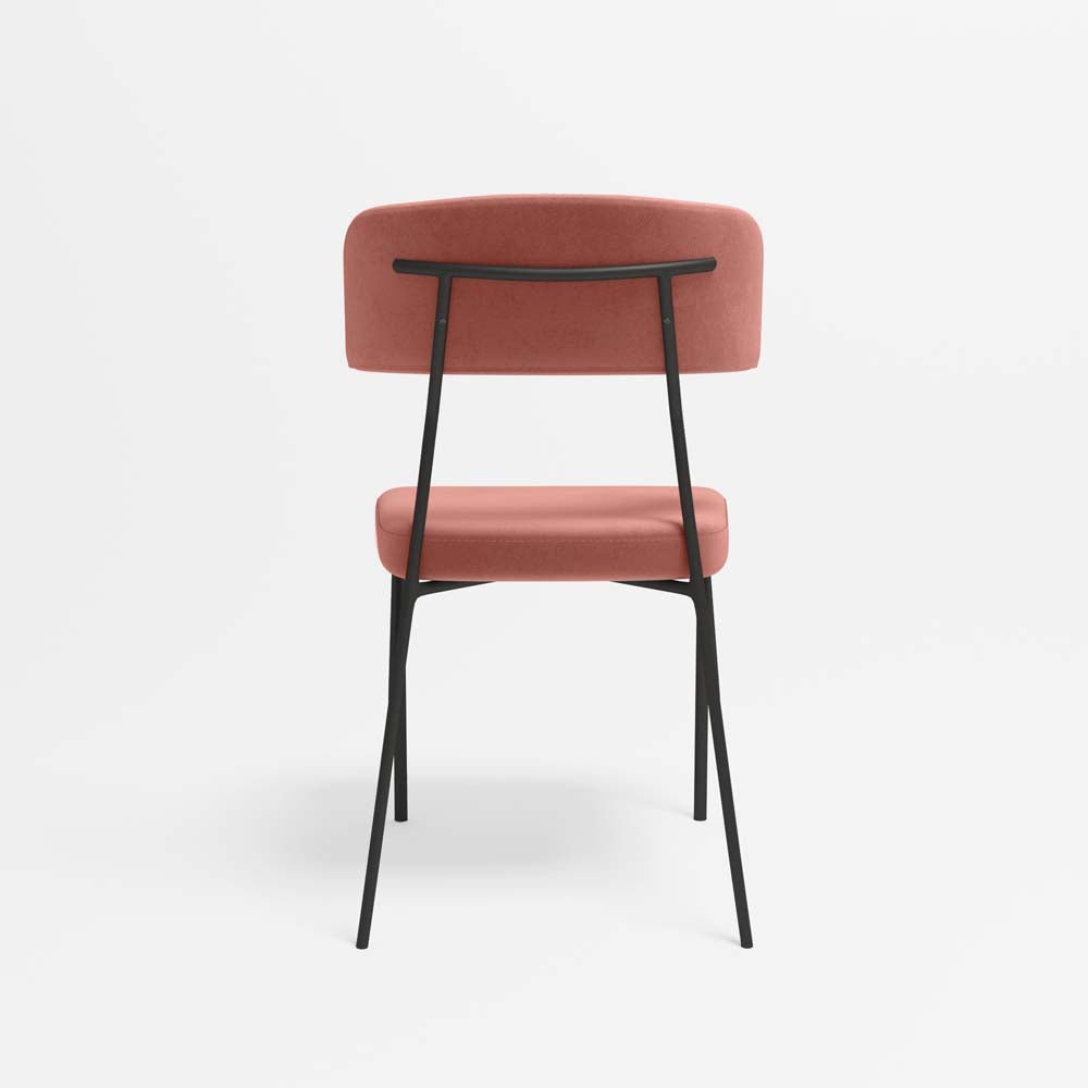 Lot de 2 chaises en velours rose vintage
