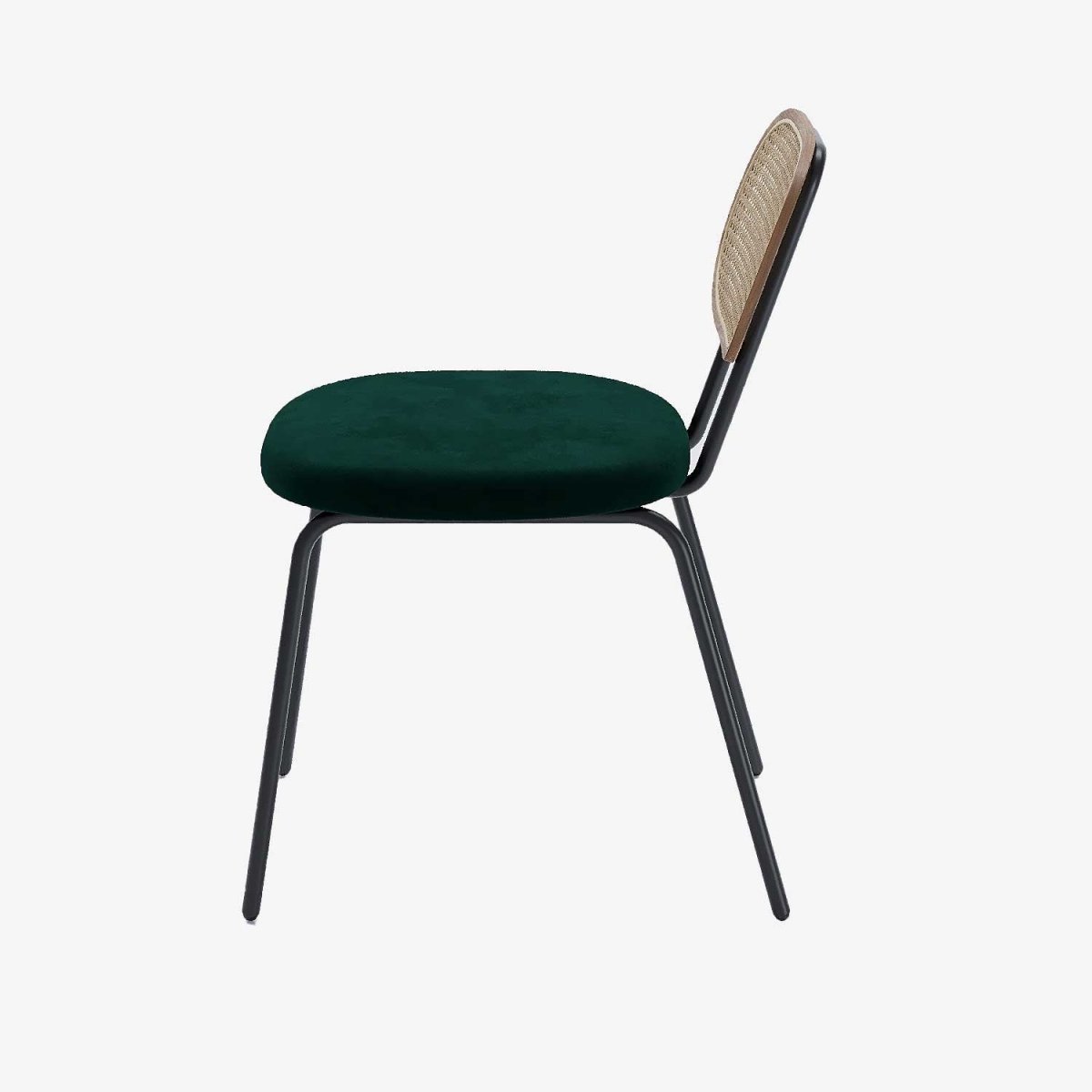 Lot de 2 chaises en rotin et velours vert Gabrielle