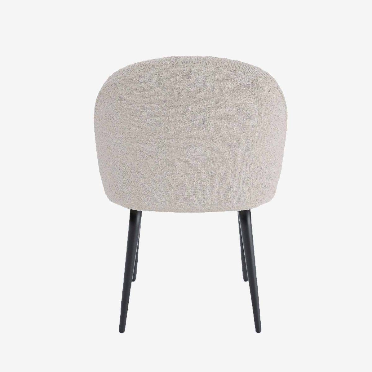 Lot de 2 chaises tissu bouclette & métal noir