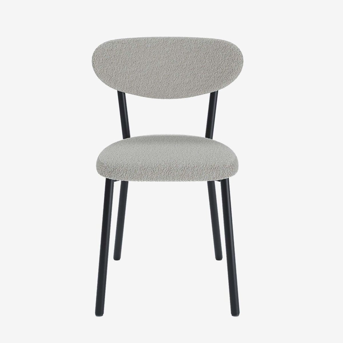 Lot de 2 chaises tissu bouclette pied métal