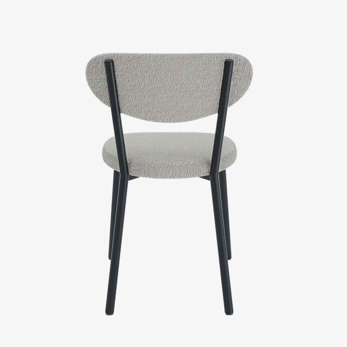 Lot de 2 chaises tissu bouclette pied métal